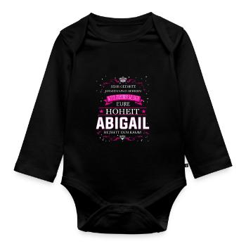 Votre Altesse Abigail entre dans la pièce - Body Bébé bio manches longues - noir - Devant
