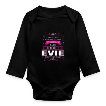 Son Altesse Evie entre dans la pièce - Body Bébé bio manches longues - noir - Devant