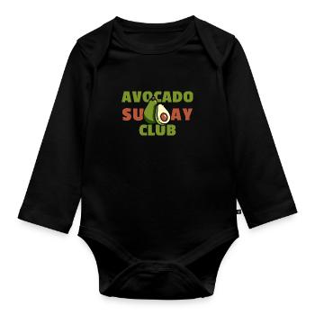 Avocado Sunday Club - Design culinaire tendance - Body Bébé bio manches longues - noir - Devant