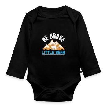 Be brave little bear - Body Bébé bio manches longues - noir - Devant