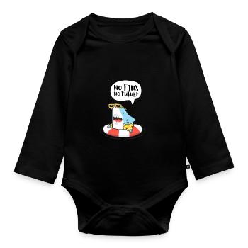 No Fins No Future Safe Sharks - Baby Bio-Langarm-Body - Schwarz - Vorne