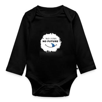 No Fins No Future Safe Sharks - Baby Bio-Langarm-Body - Schwarz - Vorne