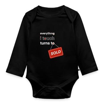 Courtier Agent Immobilier Vendeur Cadeau - Body Bébé bio manches longues - noir - Devant