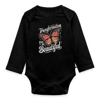 Butterfly Monarch Butterfly Colorful Butterflies - Organic Longsleeve Baby Bodysuit - black - Front