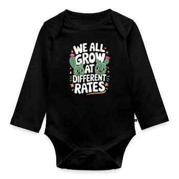 Cactus Cacti Desert Plant - Organic Longsleeve Baby Bodysuit - black - Front