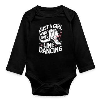 Danse en ligne Danseurs - Body Bébé bio manches longues - noir - Devant