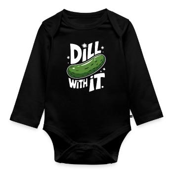 Cucumber Pickle Pickle Food Dill - Organic Longsleeve Baby Bodysuit - black - Front