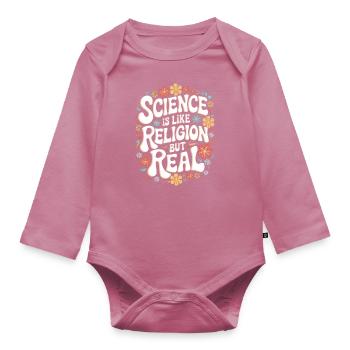 Atheismus Atheist Anti-Religion Agnostiker - Baby Bio-Langarm-Body - Mauve - Vorne