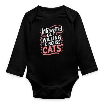 Introvert, antisocial, introvert - Organic Longsleeve Baby Bodysuit - black - Front