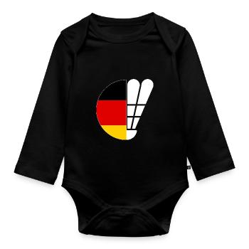 Badminton Drapeau allemand Badminton - Body Bébé bio manches longues - noir - Devant