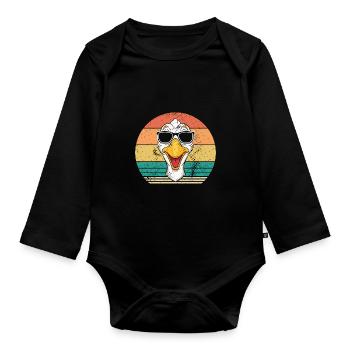 Goose - Organic Longsleeve Baby Bodysuit - black - Front