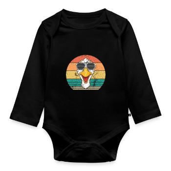 Goose - Organic Longsleeve Baby Bodysuit - black - Front