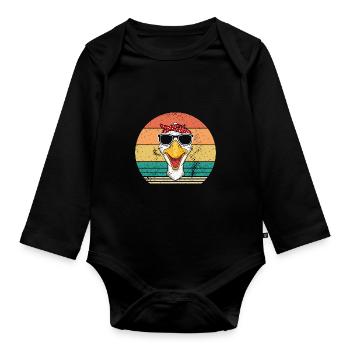 Goose - Organic Longsleeve Baby Bodysuit - black - Front