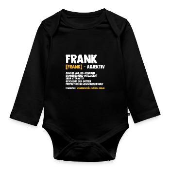 Frank - Organic Longsleeve Baby Bodysuit - black - Front