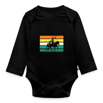 Cheval - Body Bébé bio manches longues - noir - Devant