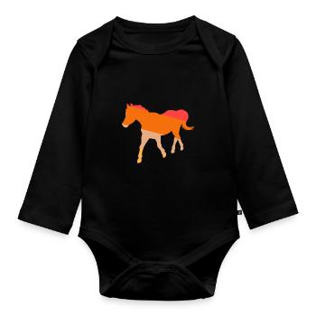 Monter à cheval - Body Bébé bio manches longues - noir - Devant