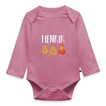Gamer Zocker Zocken Gaming Henrik - Baby Bio-Langarm-Body - Mauve - Vorne