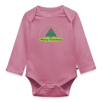 Merry Cristmas - Body Bébé bio manches longues - mauve - Devant