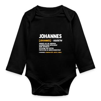 Johannes - Body Bébé bio manches longues - noir - Devant