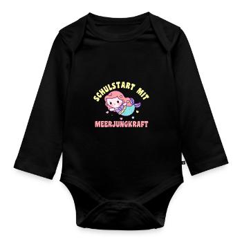 Garderie Sortant de l’école Inscription Écolier - Body Bébé bio manches longues - noir - Devant