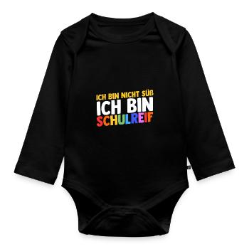 Garderie Sortant de l’école Inscription Écolier - Body Bébé bio manches longues - noir - Devant