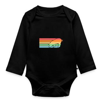 Pig - Organic Longsleeve Baby Bodysuit - black - Front