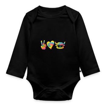 Büffel Rind Ochsen - Baby Bio-Langarm-Body - Schwarz - Vorne