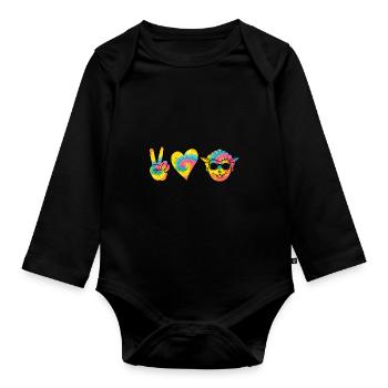 Shepherd Sheep - Organic Longsleeve Baby Bodysuit - black - Front