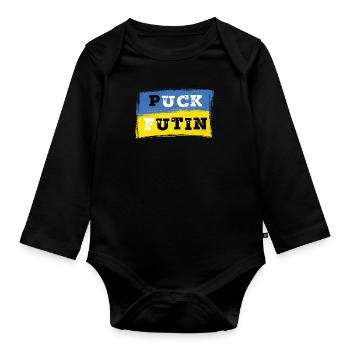 Puck Futin - Ukraine - Organic Longsleeve Baby Bodysuit - black - Front