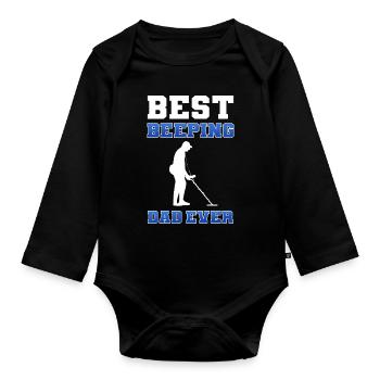 Metal detector - Organic Longsleeve Baby Bodysuit - black - Front