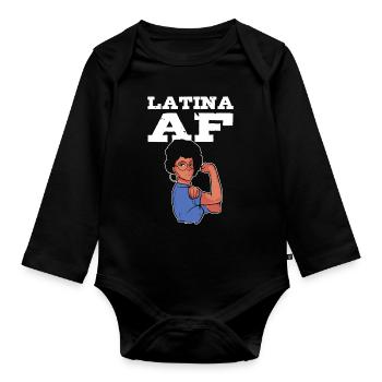 Afro Latina - Body Bébé bio manches longues - noir - Devant