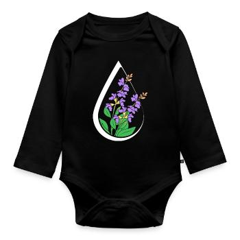 Ätherisches Öl - Baby Bio-Langarm-Body - Schwarz - Vorne