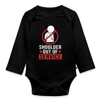 Gebrochener Arm Knochen Knochenbruch - Baby Bio-Langarm-Body - Schwarz - Vorne