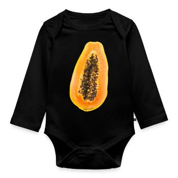 Papaya - Baby Bio-Langarm-Body - Schwarz - Vorne