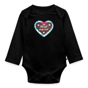 dirndl ,herz,volksfest,lebkuchenherz,bayern - Baby Bio-Langarm-Body - Schwarz - Vorne
