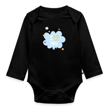 Ich Liebe dich - Baby Bio-Langarm-Body - Schwarz - Vorne