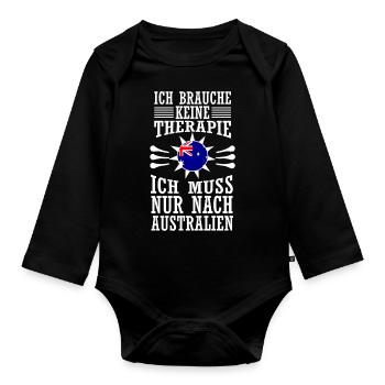 Australien - Baby Bio-Langarm-Body - Schwarz - Vorne