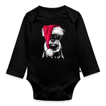 Bonnet de Noël MINIATURE SCHNAUZER Wilsigns - Body Bébé bio manches longues - noir - Devant