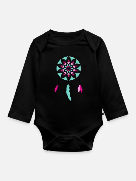 Traumfänger - Baby Bio-Langarm-Body - Schwarz