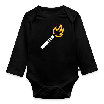 Fireworks - Organic Longsleeve Baby Bodysuit - black - Front