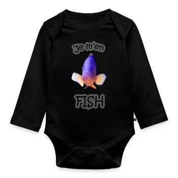 Je m'en Fish - Body Bébé bio manches longues - noir - Devant