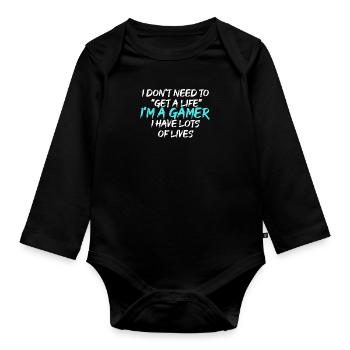 I'm a Gamer - Organic Longsleeve Baby Bodysuit - black - Front