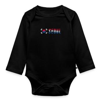 Seoul | Korea - Baby Bio-Langarm-Body - Schwarz - Vorne
