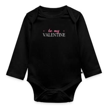 Be My Valentine - Baby Bio-Langarm-Body - Schwarz - Vorne
