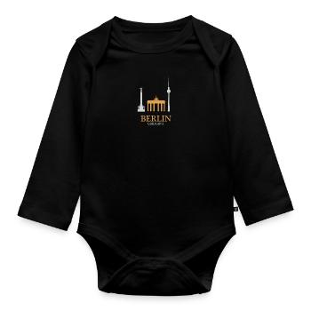 Berlin landmarks in Germany - Berlin - Organic Longsleeve Baby Bodysuit - black - Front