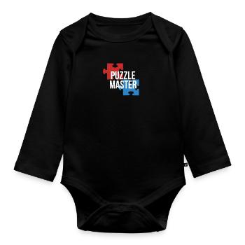 Puzzle master hobby gift idea - Body Bébé bio manches longues - noir - Devant