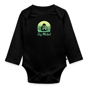 Taj Mahal - تاج محل - Baby Bio-Langarm-Body - Schwarz - Vorne