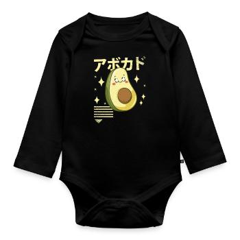 Kawaii Awacado - Body Bébé bio manches longues - noir - Devant