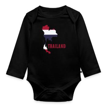 La Thaïlande - Body Bébé bio manches longues - noir - Devant