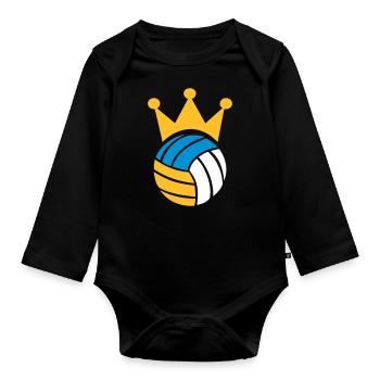 Beachvolleyball - Baby Bio-Langarm-Body - Schwarz - Vorne